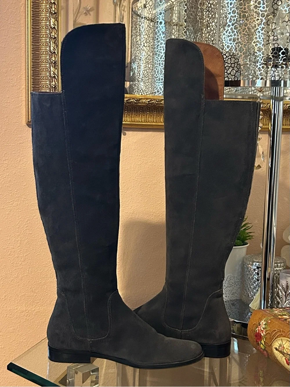 Corso Como Suede Over-the-Knee Zip Boots Size 6